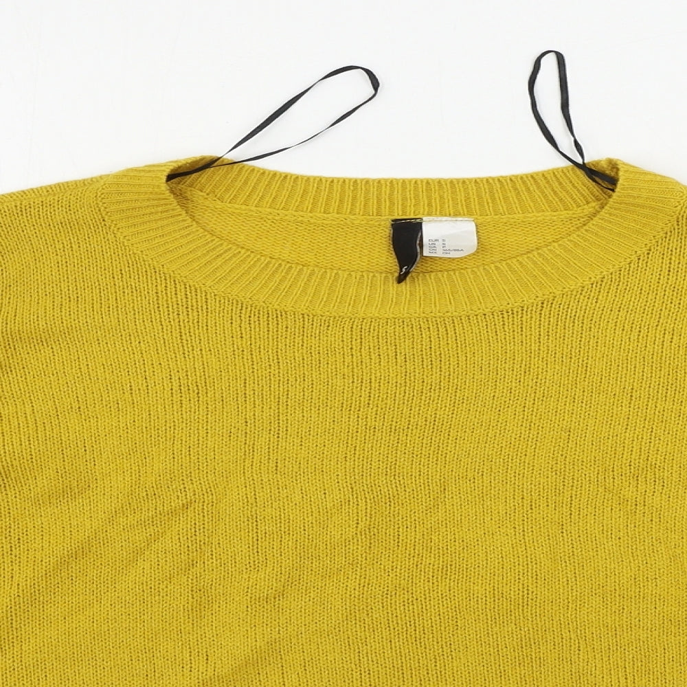 Womens UK Size S H&M Yellow Pullover Jumper