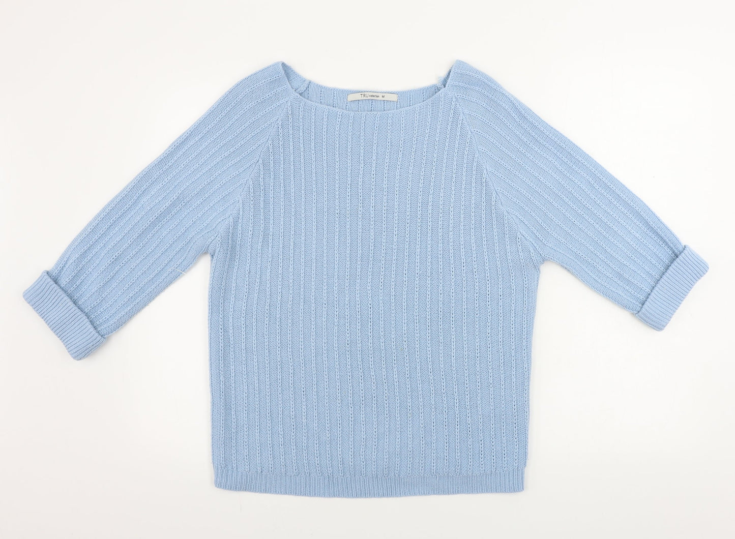 Womens UK Size M Tru Collection Blue Pullover Jumper