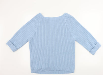 Womens UK Size M Tru Collection Blue Pullover Jumper