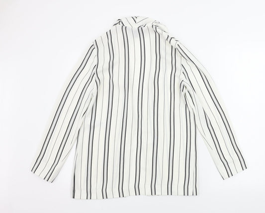 New Look  Womens White Striped  Cardigan Jumper Size 6
