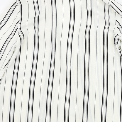 New Look  Womens White Striped  Cardigan Jumper Size 6