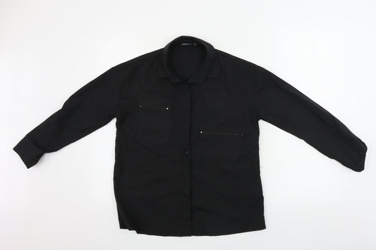 Boohoo  Womens Black   Basic Button-Up Size 6