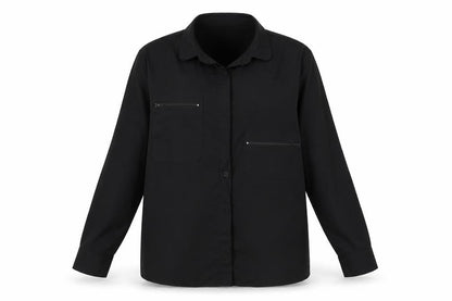 Womens UK Size 6 Boohoo Black Basic Button-Up