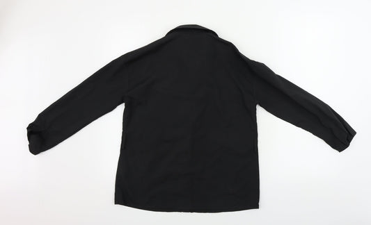 Boohoo  Womens Black   Basic Button-Up Size 6