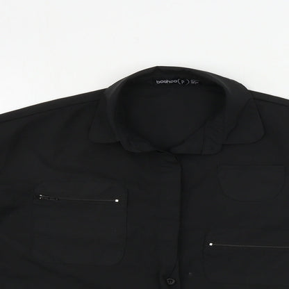 Boohoo  Womens Black   Basic Button-Up Size 6