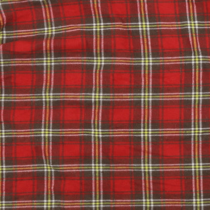 Boohoo  Womens Red Check  Basic Button-Up Size 10