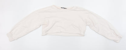 PRETTYLITTLETHING Womens White   Pullover Sweatshirt Size 6
