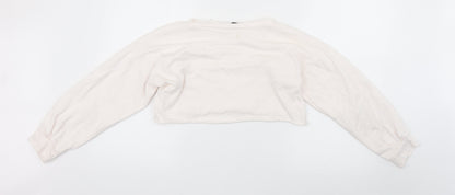 PRETTYLITTLETHING Womens White   Pullover Sweatshirt Size 6