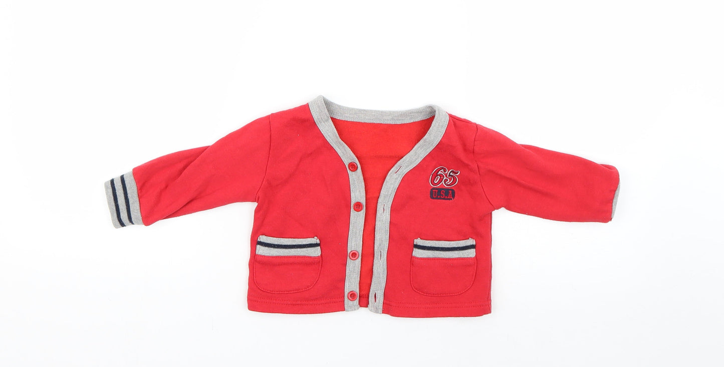 Earlydays Baby Red   Cardigan Jumper Size 9-12 Months