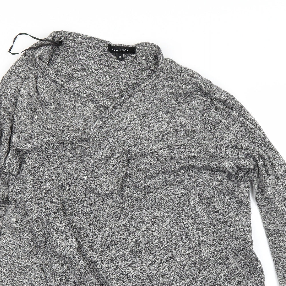 Womens UK Size 12 New Look Grey Cardigan Jumper