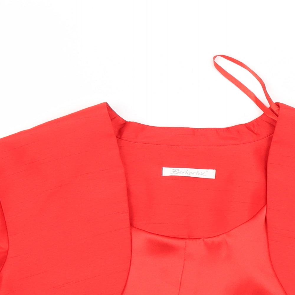 Womens UK Size 16 Berkertex Red Cardigan Jumper