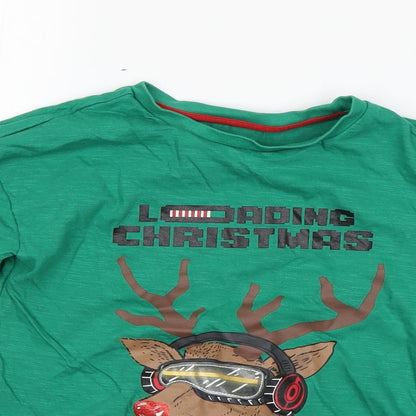 F&F Boys Green   Basic T-Shirt Size 6-7 Years  - Christmas t shirt