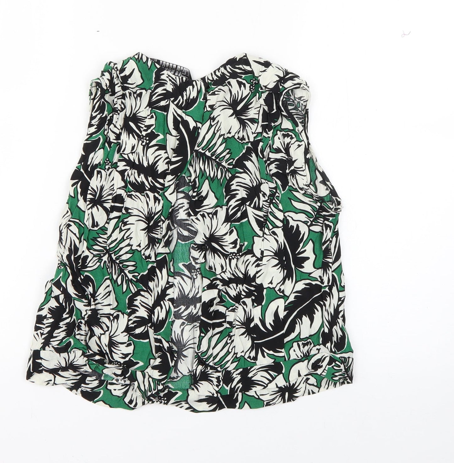 Womens UK Size S Zara Green Basic Tank