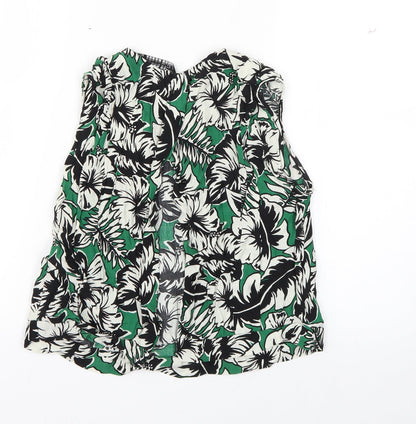 Womens UK Size S Zara Green Basic Tank