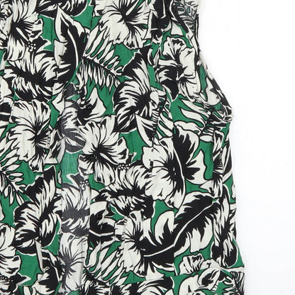 Womens UK Size S Zara Green Basic Tank