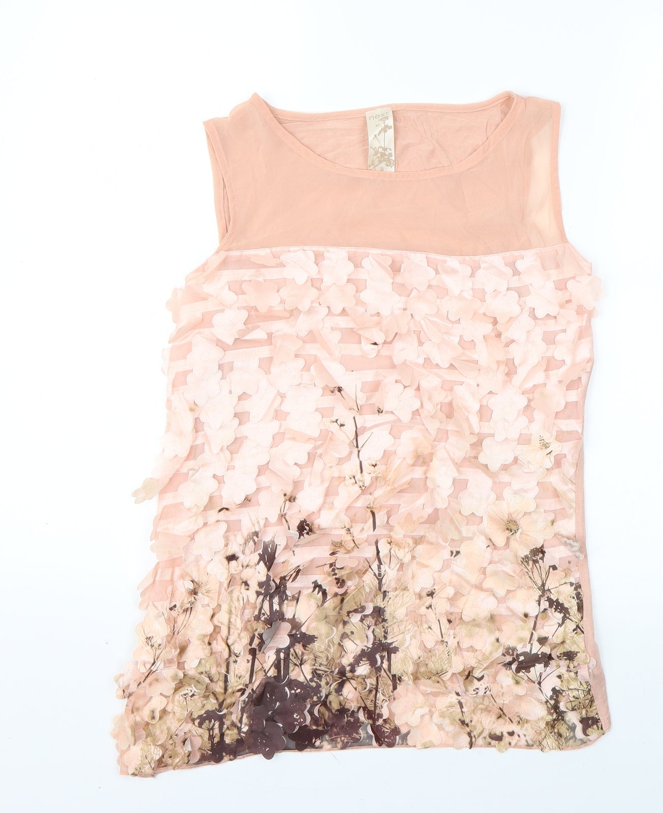 Womens UK Size 8 NEXT Pink Basic Tank