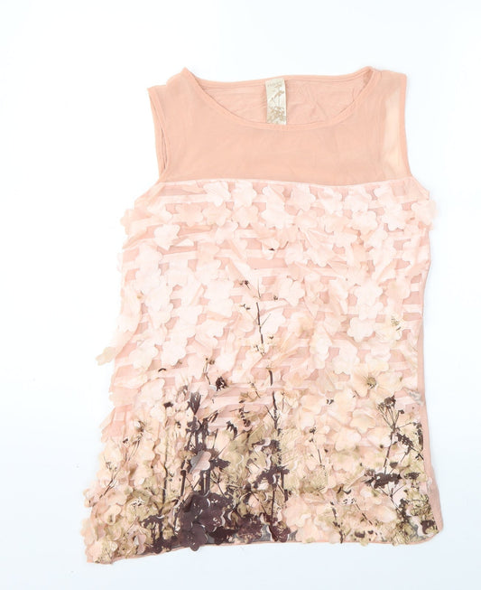 Womens UK Size 8 NEXT Pink Basic Tank