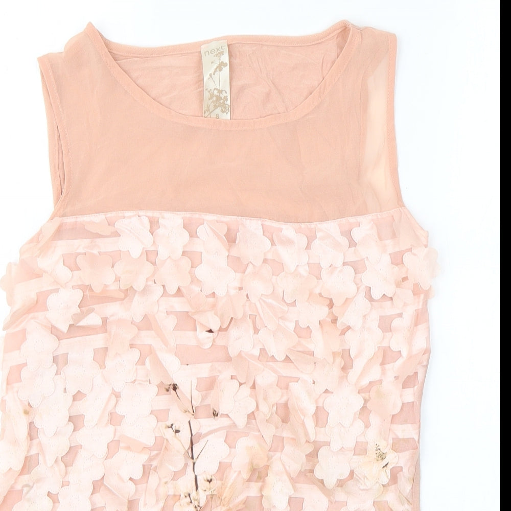 Womens UK Size 8 NEXT Pink Basic Tank