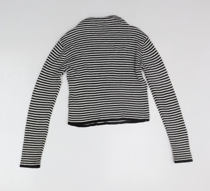 MISS EVIE Girls Black Striped  Pullover Jumper Size 11-12 Years