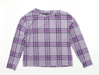 Marks and Spencer Womens Purple Check  Pullover Jumper Size 10