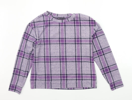Marks and Spencer Womens Purple Check  Pullover Jumper Size 10