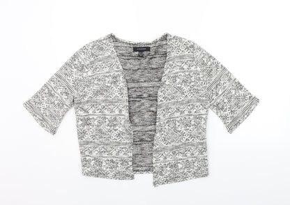 Atmosphere Womens White Geometric  Cardigan Jumper Size 8