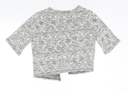 Atmosphere Womens White Geometric  Cardigan Jumper Size 8