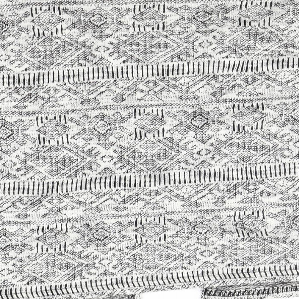 Atmosphere Womens White Geometric  Cardigan Jumper Size 8