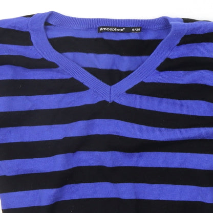 Atmopshere Womens Blue Striped  Pullover Jumper Size 8