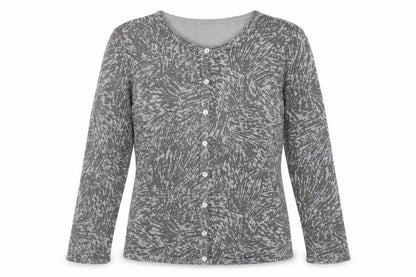 Bonmarché Womens Grey Geometric Pullover Jumper Size S