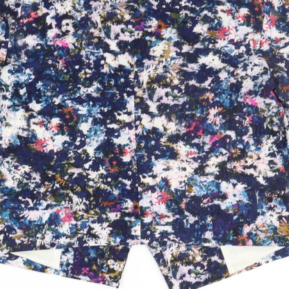 New Look Womens Blue Floral  Jacket Blazer Size 14