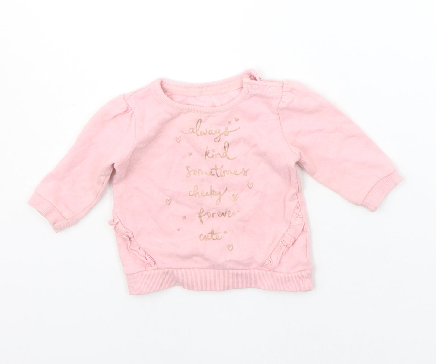 George Baby Pink   Henley Jumper Size 0-3 Months