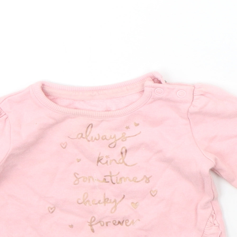 George Baby Pink   Henley Jumper Size 0-3 Months