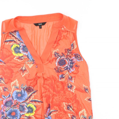 Womens UK Size 10 NEXT Orange Basic Blouse