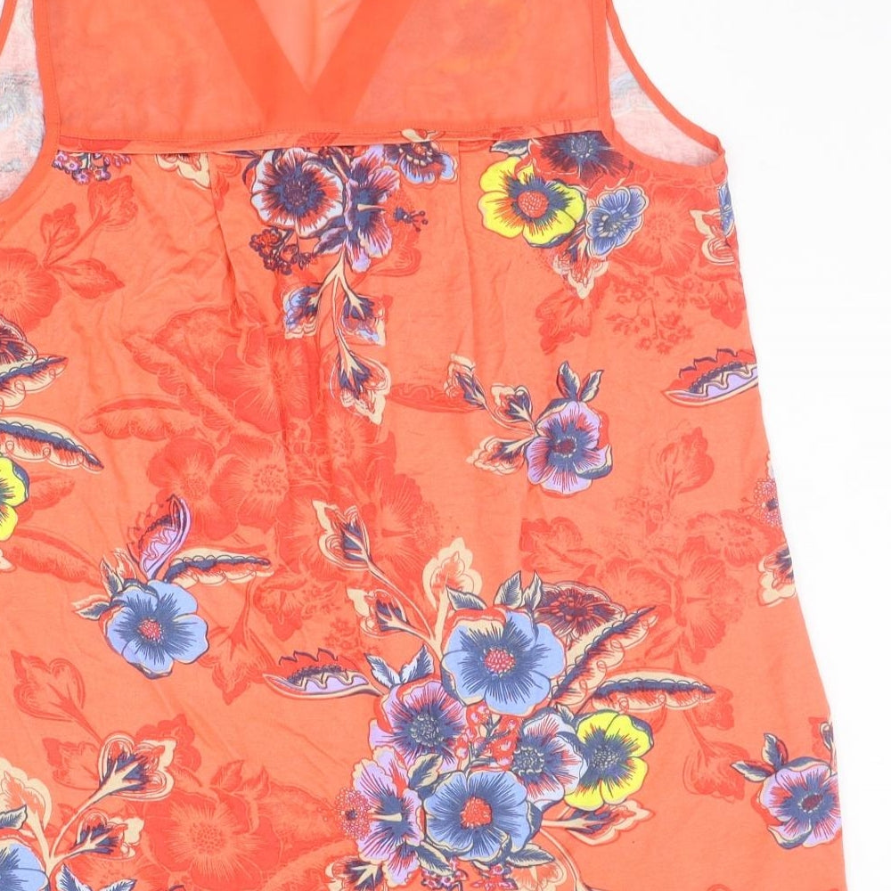 Womens UK Size 10 NEXT Orange Basic Blouse