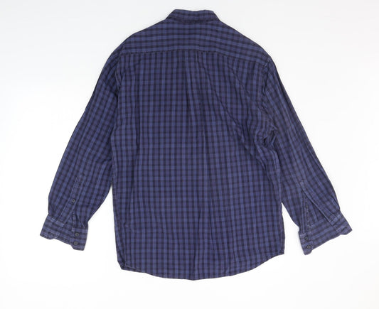 Mens UK Size S Marks and Spencer Blue  Button-Up Long Sleeve Casual Shirt