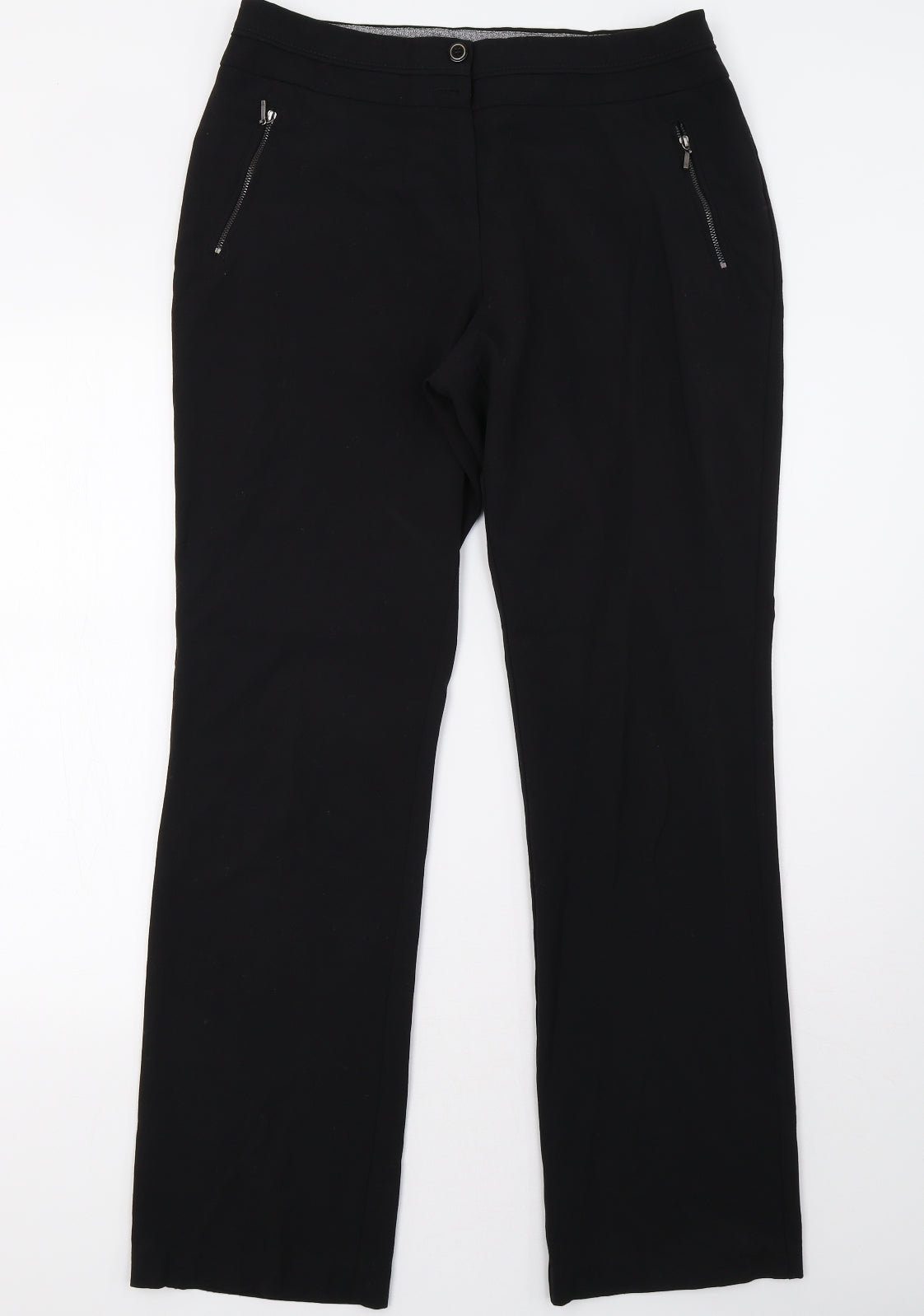 Womens UK Size 12 M&Co Regular Fit  Black Trousers