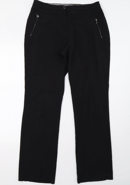 Womens UK Size 12 M&Co Regular Fit  Black Trousers