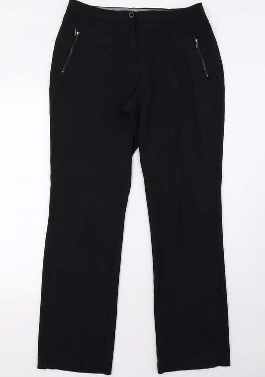 Womens UK Size 12 M&Co Regular Fit  Black Trousers
