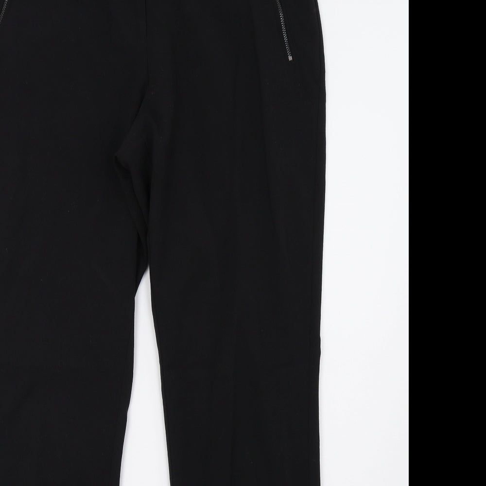 Womens UK Size 12 M&Co Regular Fit  Black Trousers