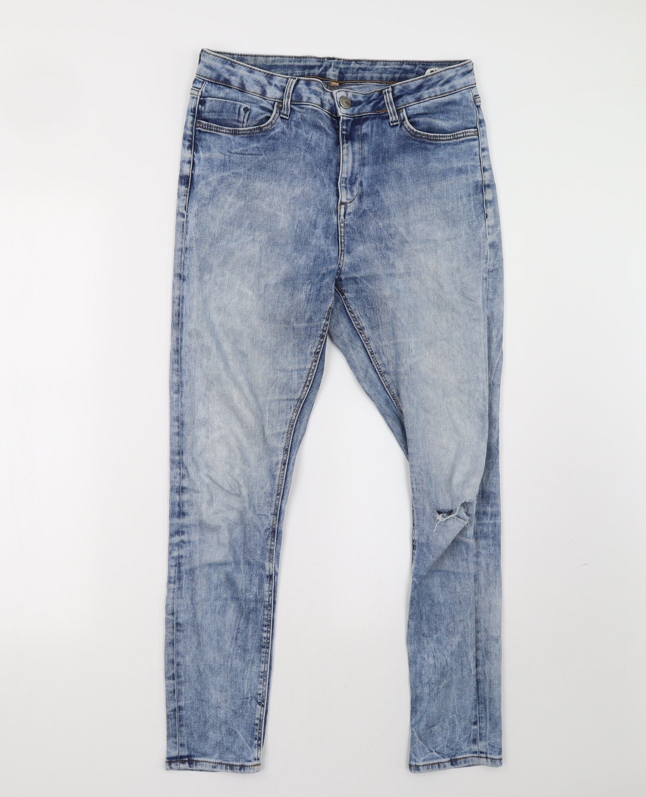 Topshop Womens Blue  Denim Skinny Jeans Size 32 L32 in