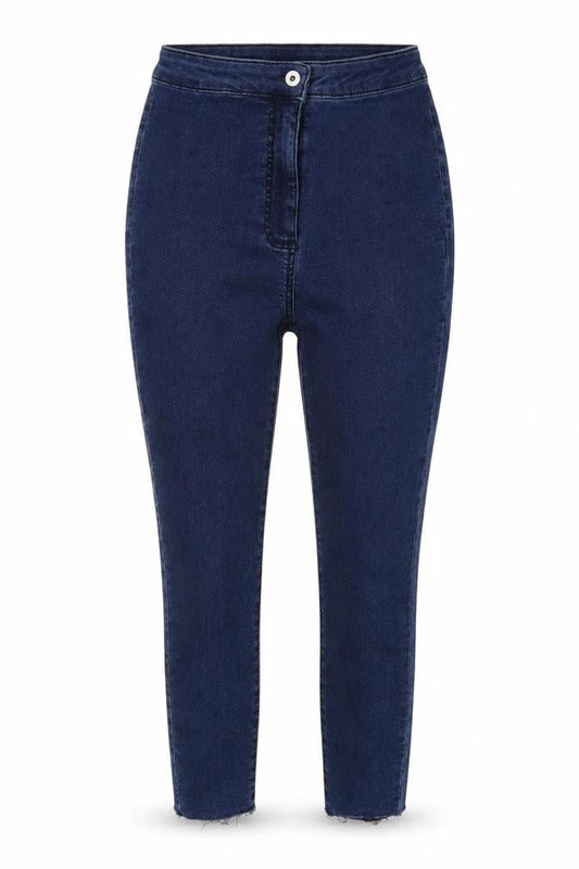 Front view of Collusion women’s blue denim skinny jeans, size UK 8, 26-inch leg
