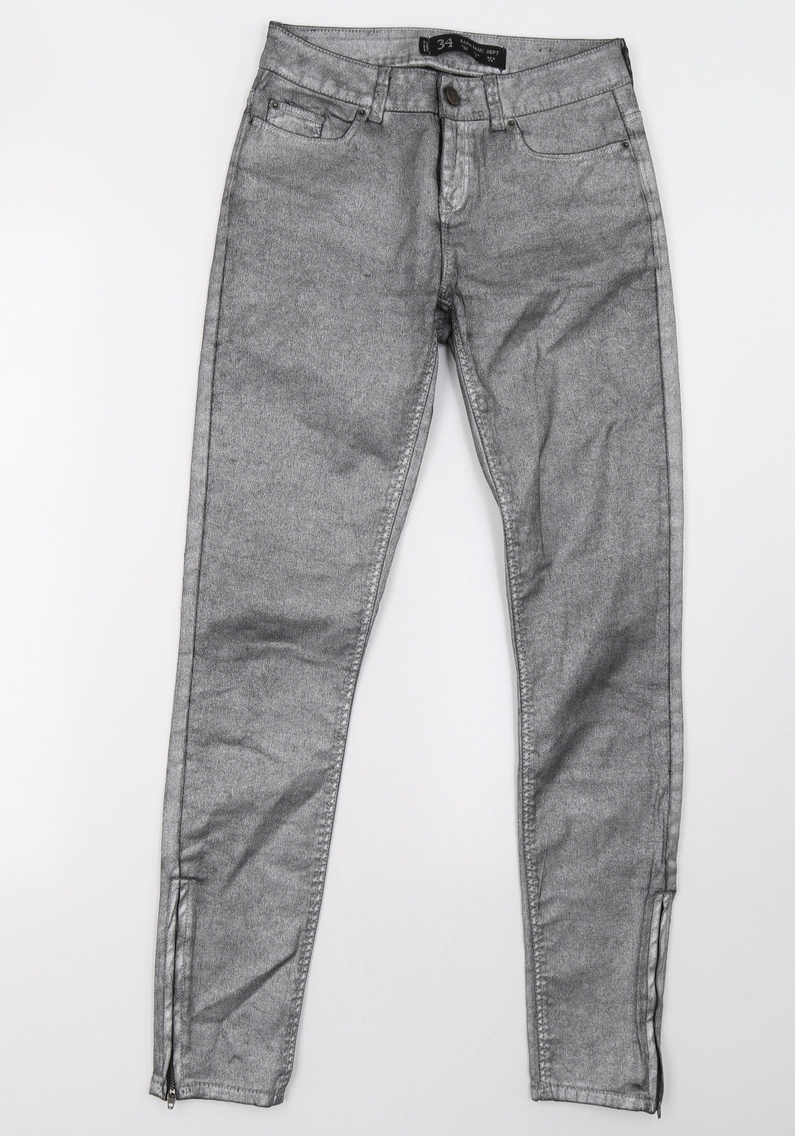 Zara Womens Grey   Skinny Jeans Size 34 L30 in