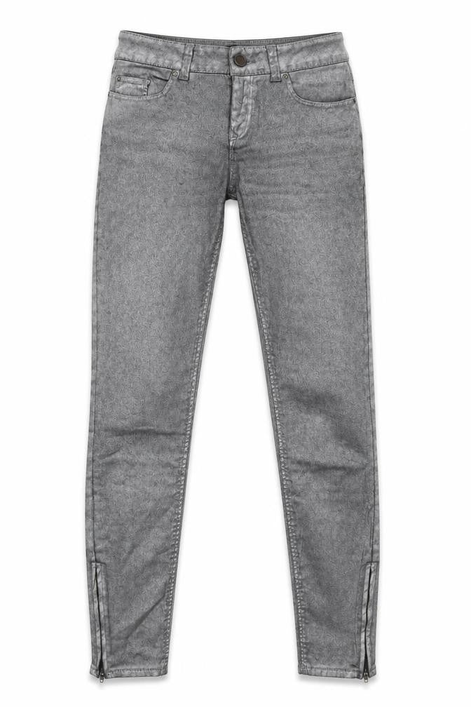 Front view of Zara women’s grey skinny jeans, size UK 34, 30-inch leg