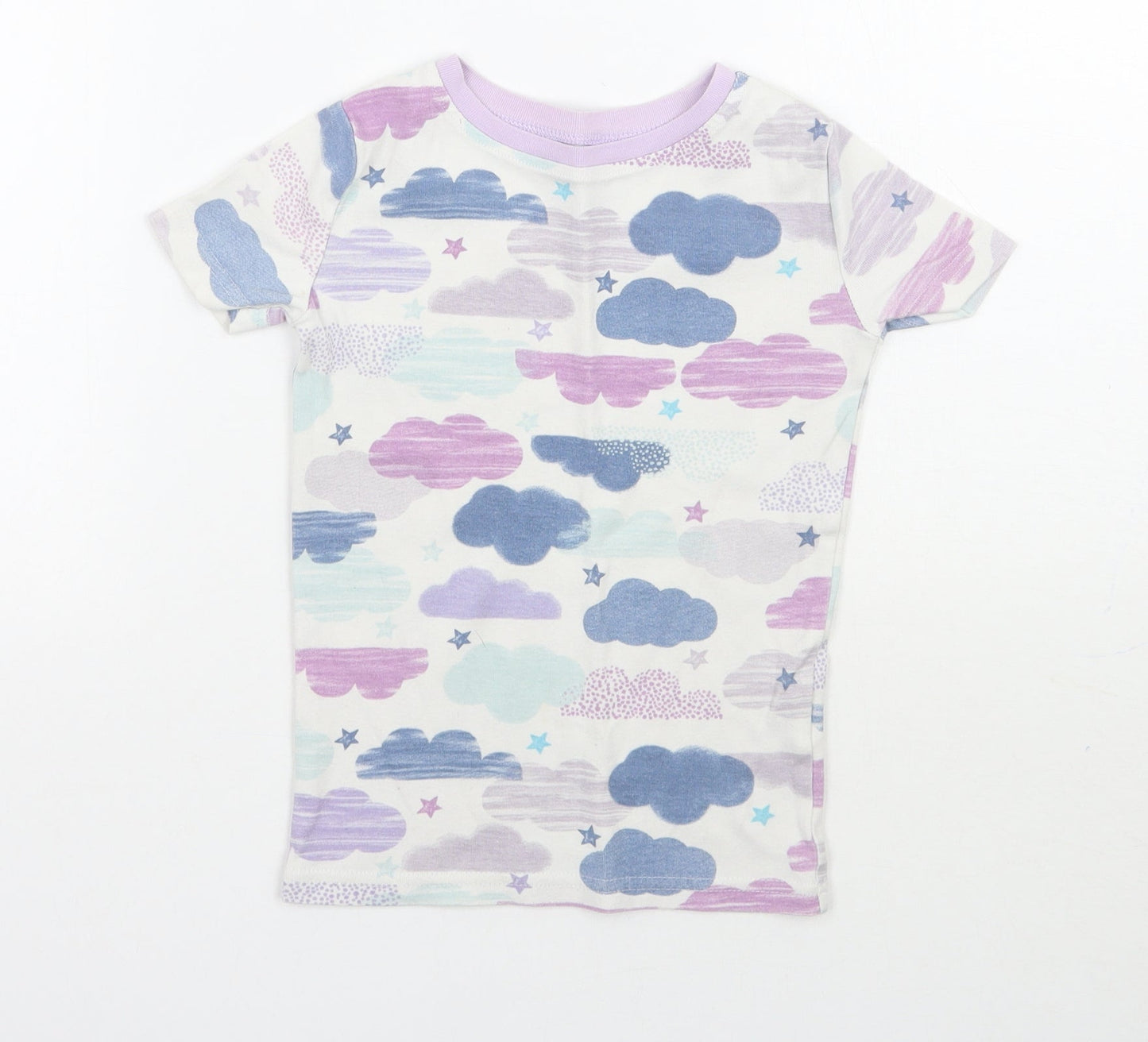 Kirkland Girls White Geometric  Basic T-Shirt Size 5 Years