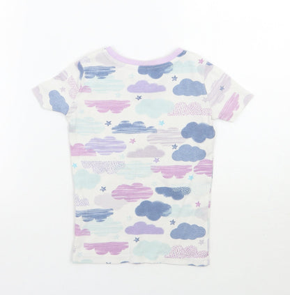 Kirkland Girls White Geometric  Basic T-Shirt Size 5 Years
