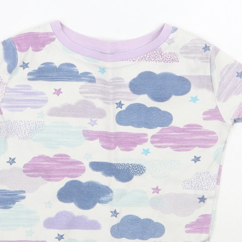 Kirkland Girls White Geometric  Basic T-Shirt Size 5 Years