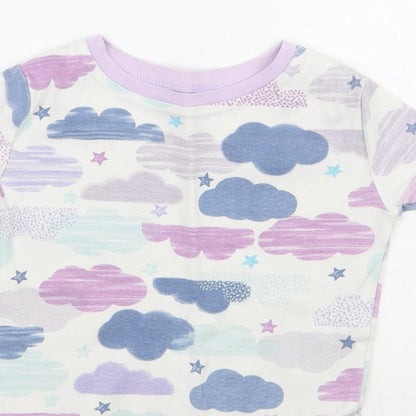 Kirkland Girls White Geometric  Basic T-Shirt Size 5 Years