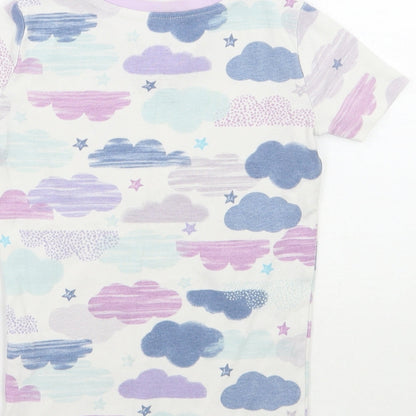 Kirkland Girls White Geometric  Basic T-Shirt Size 5 Years