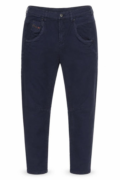Front view of Dunlop men’s blue trousers, size 27, 24-inch leg